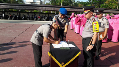 Kapolres Inhil Pimpin Sertijab Dua Kasat dan Kapolsek Kateman